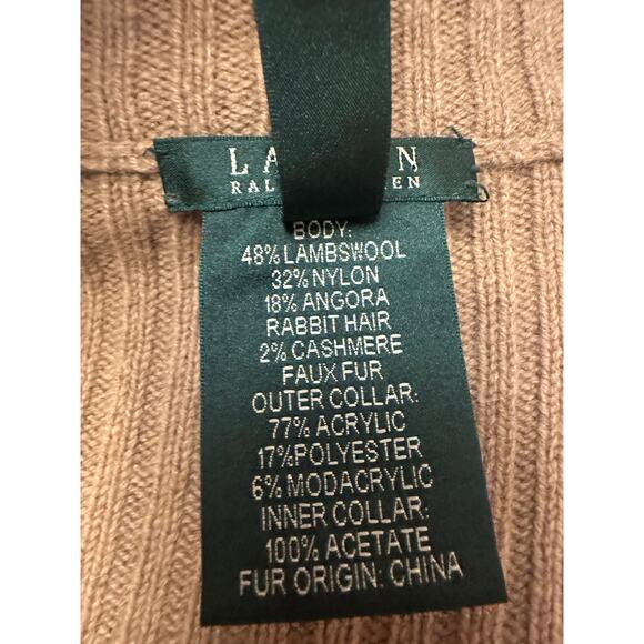 Ralph Lauren Fair Isle Sweater Lambswool/Angora/Cashmere Full Zip Sz XL - Picture 7 of 7